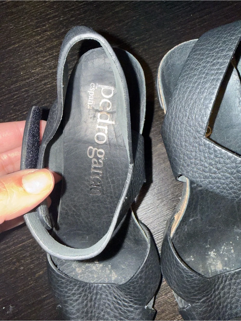 Pedro Garcia Black Leather Cross-Strap Sandals